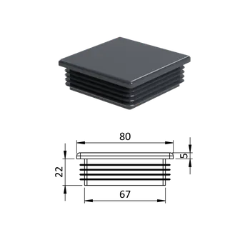 Příslušenství pro plot Krytka plastová 80 x 80 mm, antracit