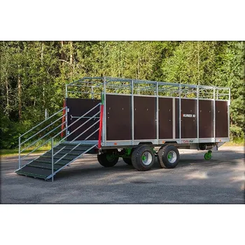 Přívěs pro přepravu koně a skotu Přepravník hospodářských zvířat, dobytka T-678 CYNKOMET KURIER 10, za traktor