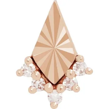 Piercing Buddha jewelry Buddha jewelry Bezzávitová koncovka piercingu Glow ze 14 kt zlata 585/1000 s pravým diamantem Barva: Růžové zlato