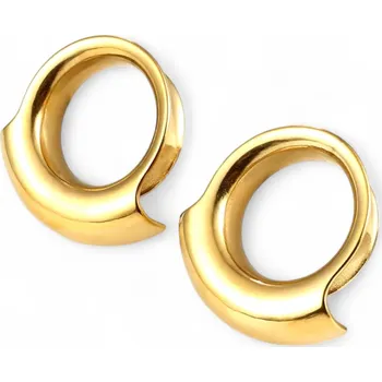 Náušnice OTHER Tunel / Plug / Roztahovák - zlatý - WAVE GOLD Velikost: 8 mm