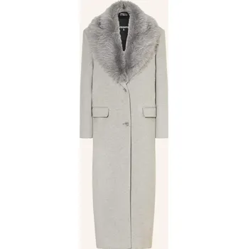 Patrizia Pepe Dámský Kabát S Umělou Kožešinou, šedá, 40
