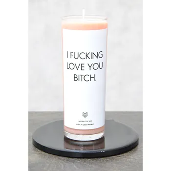 Svíčka IRONIC CANDLES IRONIC CANDLES- I FUCKING LOVE YOU BITCH Velikost svíčky / Size: Střední / Medium, Barva a vůně / Color and scent: Neon žlutá - LITSEA CUBEBA (citrusová)