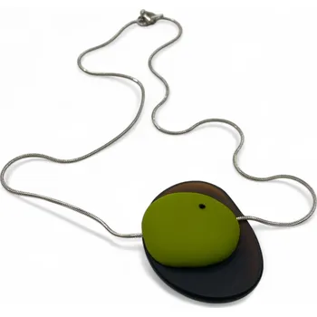 Náhrdelník Luba Bakičová - skleněný náhrdelník DOTS / Zeleno-černý