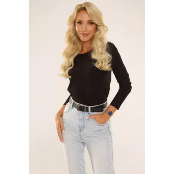 Dámská halenka Halenka De Lafense 723 Freya long/r S-2XL černá XXL