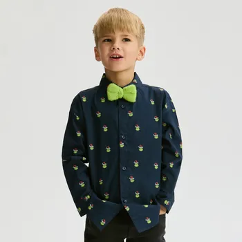 Chlapecká košile Reserved - Vánoční košile Grinch - tmavomodrá - 660HF-59X - 660HF-59X-170