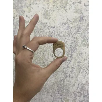 Prsten Luba Bakičová - mosazný prsten s hnedým detailem Velikost: Velikost 59