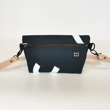 Ledvinka Bux bax ledvinka velká letter - Černá s bílými písmeny