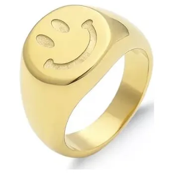 Prsten OTHER SMILEY FACE - zlatý prsten s motivem smajlíku Velikost: Velikost 52,5 / 6