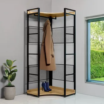 Šatní skříň Slevadoma Šatní rohový regál ALISON NEW TYP 4 dub /černý