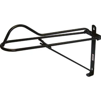 Stájové vybavení Držák na sedlo pro koně kovový Standard opačný sklopný černý