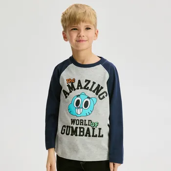 Chlapecké tričko Reserved - Dlouhý rukáv The Amazing World of Gumball - světle šedá - 062IJ-09M - 062IJ-09M-146