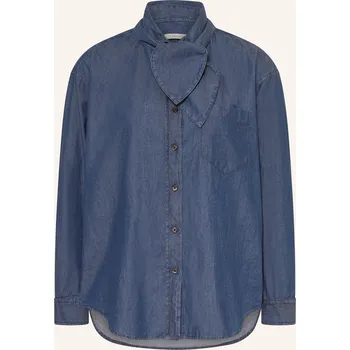 Dámská halenka Lilienfels Dámská Halenka S Mašlí V Džínovém Vzhledu, modrá, 38