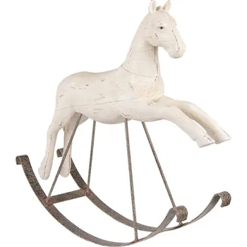 Houpací kůň Béžový antik dekorační houpací kůň Rocking Horse - 61*15*51cm
