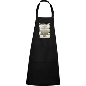 Kuchyňská zástěra Zástěra s potiskem Pivní přikázání Barva zástěry: Černá