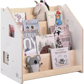 Knihovna BusyKids Dětská knihovna Domeček - oboustranná natur/bílá