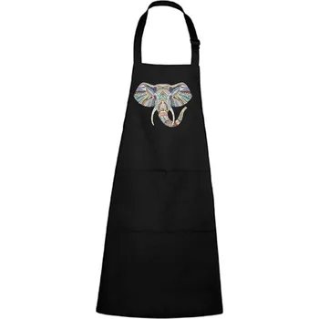 Kuchyňská zástěra Zástěra s potiskem Hlava slona Barva zástěry: Černá