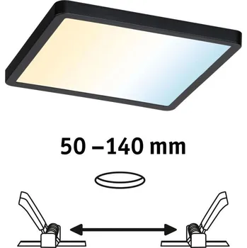 Koupelnové svítidlo Paulmann Areo ZigBee CCT hranatý černý 17,5x17,5cm - Instalační průměr 5 - 14 cm černá, bílá 1 x 13 W LED - Doprava zdarma