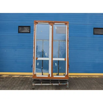 Vchodové dveře VÝPRODEJ KNIPPING 70 AD, 1470x2150 mm, O+OS s příčkou, zlatý dub/bílá