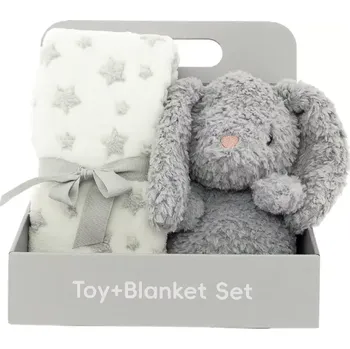 Dárkový potravinový koš Dárkový set s dětskou dekou s plyšovým zajícem