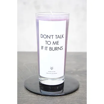 Svíčka IRONIC CANDLES - DONT TALK TO ME IF ITS BURN Velikost svíčky / Size: Střední / Medium, Barva a vůně / Color and scent: Šedá - ČERSTVĚ VYPRANÉ PRÁDLO