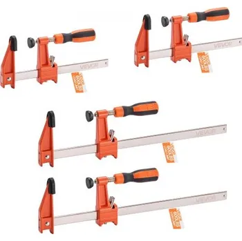 Truhlářská svěrka Svěrky VEVOR pro dřevoobrábění, balení po 2 kusech 15,24 cm a 2 kusech 30,48 cm, uzamykatelná svěrka ve tvaru F s nosností 272 kg, hloubka 63,5 mm, litina a uhlíková ocel, dřevěné svěrky pro dřevoobrábění a kovobrábění