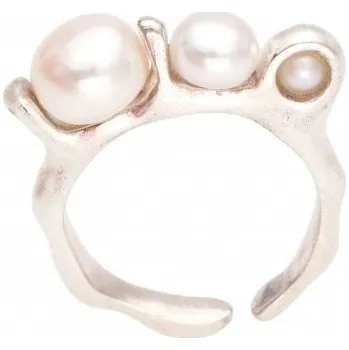 Prsten NOIR ŠPERKY stříbrný prsten tři perly Velikost: Mat