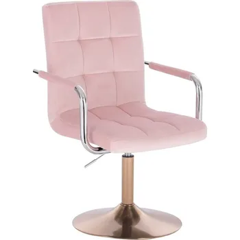 LuxuryForm DESIGN Židle VERONA VELUR na zlatém talíři - růžová