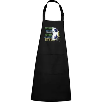 Kuchyňská zástěra Zástěra s potiskem Fotbal není jen sport Barva zástěry: Černá