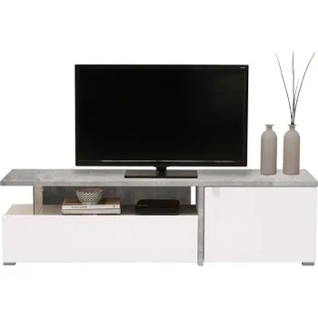 Televizní stolek Televizní stolek Drago - beton/bílá