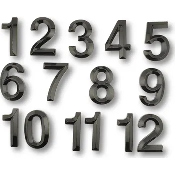 Číslice černé profilované samolepící 70 mm varianta: Kompet 15 čísel