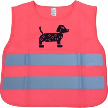 Pracovní oblečení Dětská výstražná reflexní vesta růžová s motivem pejska AMIO-03990