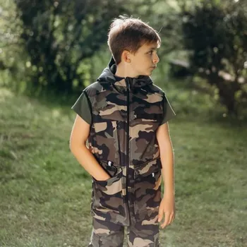 Rybářské oblečení Šijeme srdcem Vesta Softshell Ticho, ryba spí - 98/104