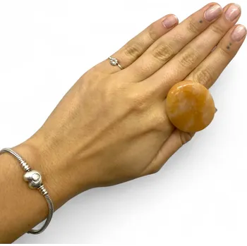 Prsten Luba Bakičová - prsten z kamene / přírodní polodrahokam-klacit Velikost: Velikost 53