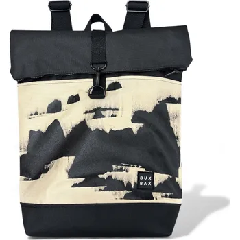 BUX BAX batoh - Abstract - tmavě béžový s ruční malbou