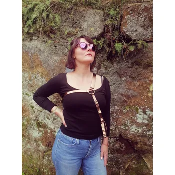 Kabelka HOT CONTENTS LEATHER kožená kabelka / harness - polohovatelná 3v1 - bronz