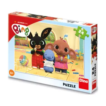 Puzzle Dino Puzzle Bing maluje 24 dílků