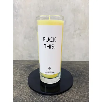 Svíčka IRONIC CANDLES - sójová svíčka FUCK THIS. Velikost svíčky / Size: Malá / Small, Barva a vůně / Color and scent: Modrá kobalt - OSTRUŽINOVÁ MARMELÁDA