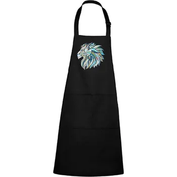 Kuchyňská zástěra Zástěra s potiskem Hlava lva Barva zástěry: Černá