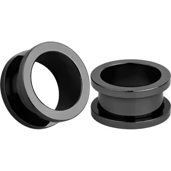 Náušnice OTHER Tunel / Plug / Roztahovák - nerezová ocel / černá simple / BLACK Velikost: 10 mm