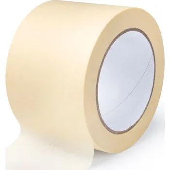 Lepicí páska Maskovací lepící páska 75mm x 50m, bílá - solvent (90°C) (Maskovací lepící pásky - impregrovaný krepový papír, solvent )