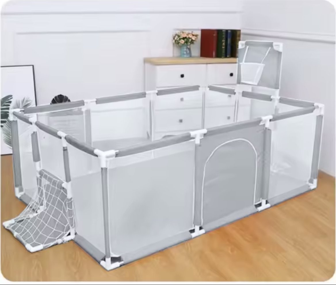 Ohrádka pro děti s brankami - šedá