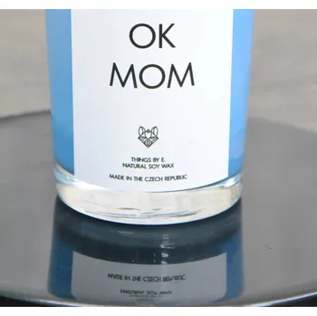 Svíčka IRONIC CANDLES - malá svíčka - OK MOM / MODRÁ - LESNÍ PLODY Velikost: Malá / Small