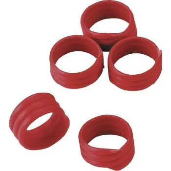 Značení hospodářského zvířete Spirálové kroužky na kachny a krůty, 22 mm červené 20 ks