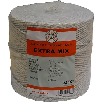 Ohradník Ohradníkové lanko EXTRA MIX žluto-bílé 500 m modro-žluté