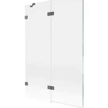 Vanová zástěna Vanová zástěna Mexen Lunar 2-křídlá levá 120 x 150 cm, průhledná, stříbrná - 897-120-100-95-00-L