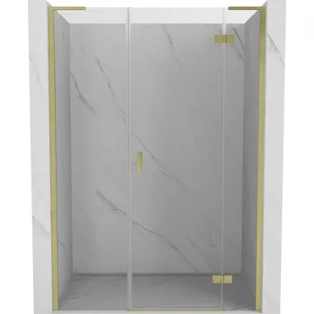 Sprchové dveře Sprchové dveře Mexen Mist-H L s pravými panty 125 cm, průhledné, kartáčované zlato - 8A5L-125-001-55-00-P