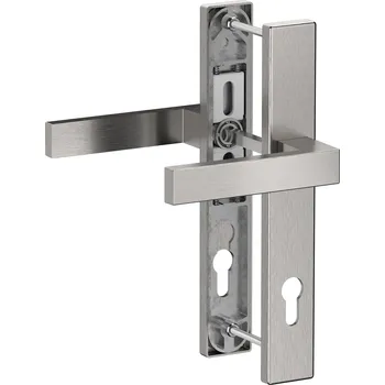 Dveřní kování Hliníkové štítové kování klika-klika s roztečí 92mm, broušený elox