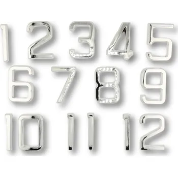 Číslice stříbrné hranaté samolepící 65 mm varianta: Kompet 15 čísel