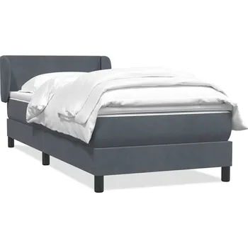 Postel vidaXL Box spring postel s matrací 90x210 cm samet [3317348] Barva: Tmavě šedá