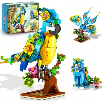 ostatní stavebnice DÁREK figurek STAVEBNICE , koček, papoušků, motýlů 412 dílů